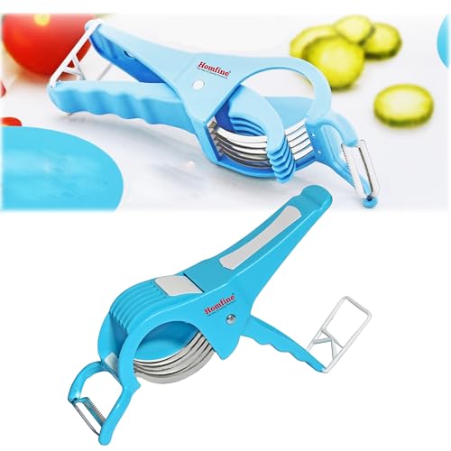 Homfine 2in1 Multi Cutter & Peeler Extra Sharp Stainless Steel Blades for Multipurpose Use in Kitchen Pleeling and Cutting Vegetables, Fruits (1Pc, Color May Vary) - Image 4