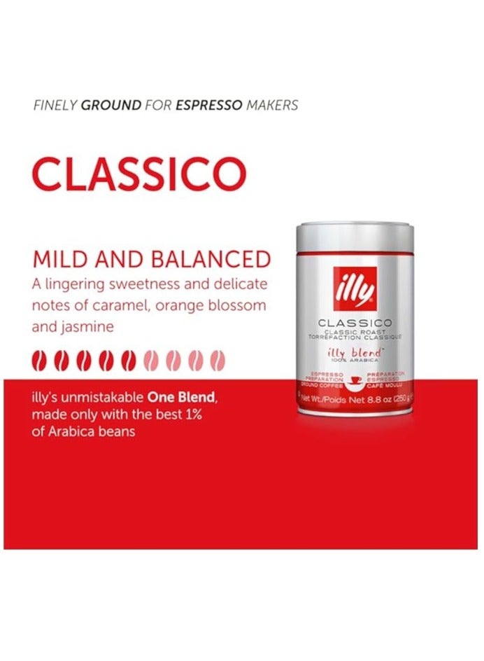 Illy Arabica Coffee Blend Medium Roast Classico Ground Espresso (8.8oz Can)- Pack of 6 - Image 3
