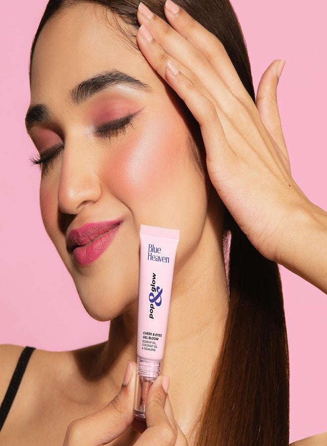 Blue Heaven Pop & Glow Eye & Cheek tint blusher for face makeup, Blush enriched with Rosehip and Coconut oil - Spicy Pink, 12ml - Image 3