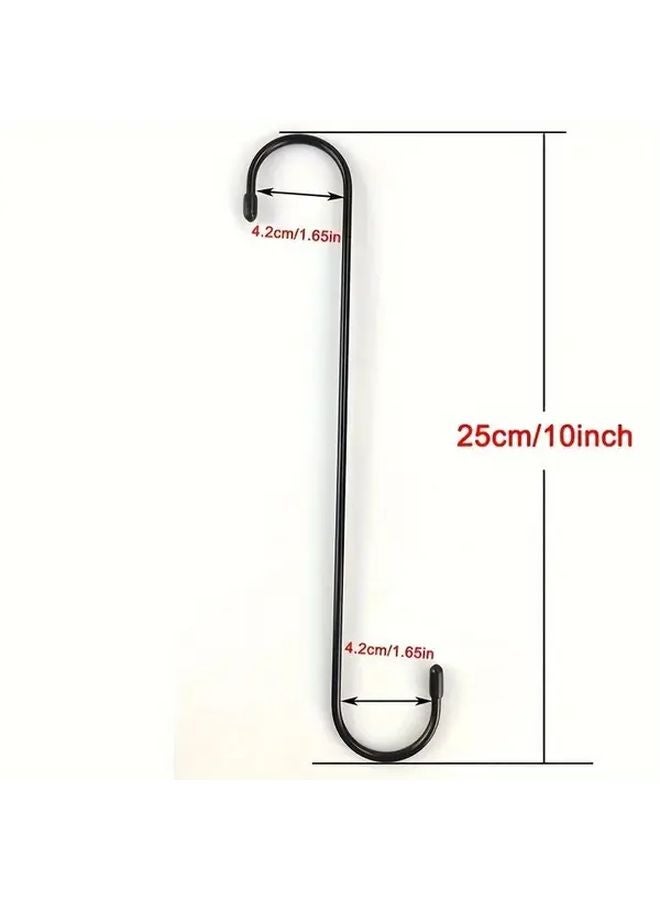 4pcs Heavy Duty Large Curved S Hooks Black Iron For Kitchen Garden Patio Hanging - Image 4