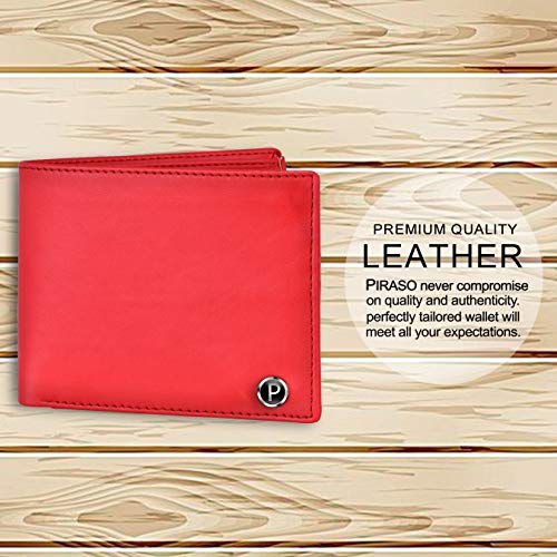 PIRASO Classy Look Matte Red Leather Men's Wallet - Image 2