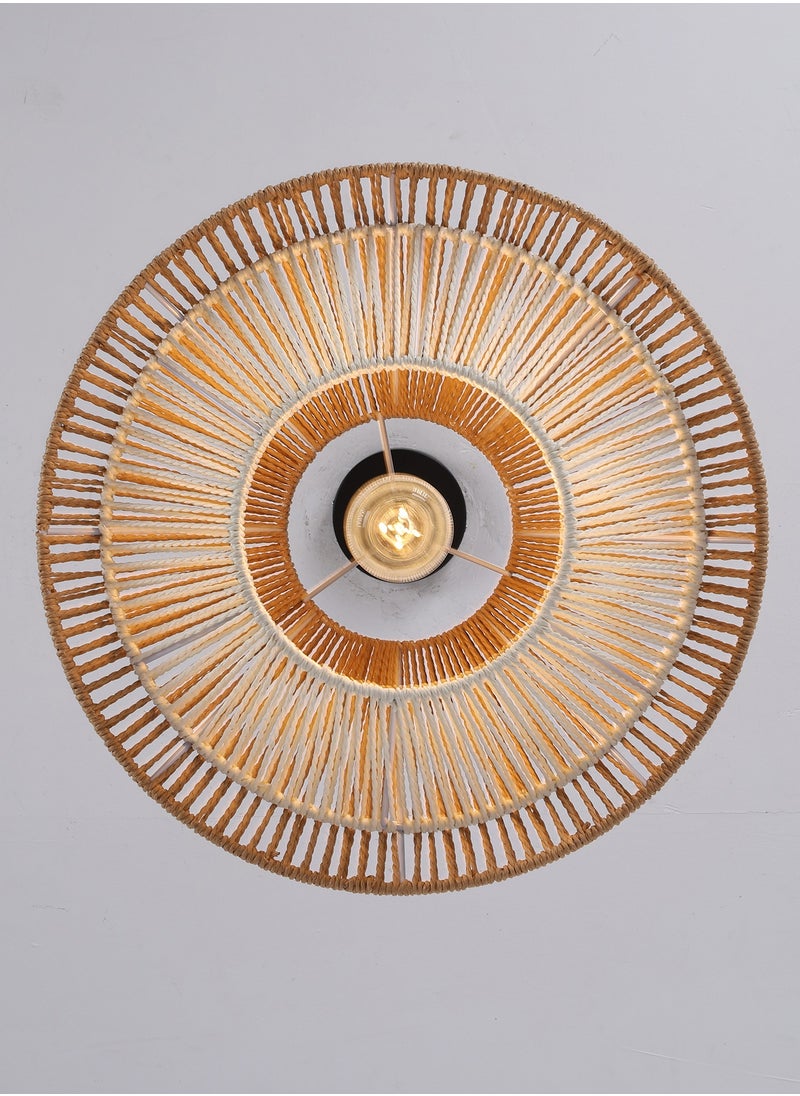 Ganeed Hand Woven Bamboo Pendant Light Vintage Farmhouse Rattan Pendant Lighting Fixture Mini Retro Boho Wicker Pendant Light for Kitchen Island, Bedroom, Dining Room, Hallway, Living Room  - Image 5