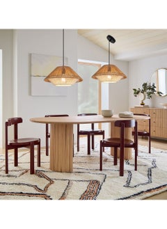Ganeed Hand Woven Bamboo Pendant Light Vintage Farmhouse Rattan Pendant Lighting Fixture Mini Retro Boho Wicker Pendant Light for Kitchen Island, Bedroom, Dining Room, Hallway, Living Room  - Image 2