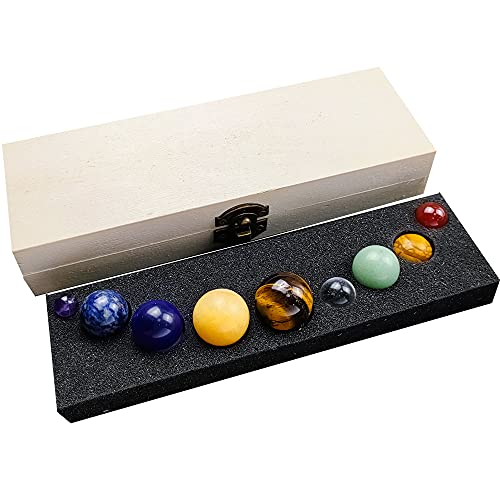 AITELEI Natural Solar System 9 Planets Decorations Gemstones Sphere Galaxy Universe Model Chakra Healing Crystal Sphere Ball Collective Figurines - Image 5
