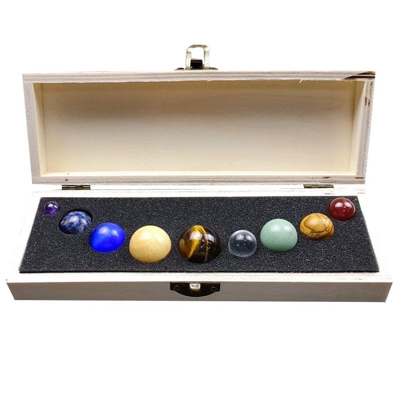AITELEI Natural Solar System 9 Planets Decorations Gemstones Sphere Galaxy Universe Model Chakra Healing Crystal Sphere Ball Collective Figurines - Image 3