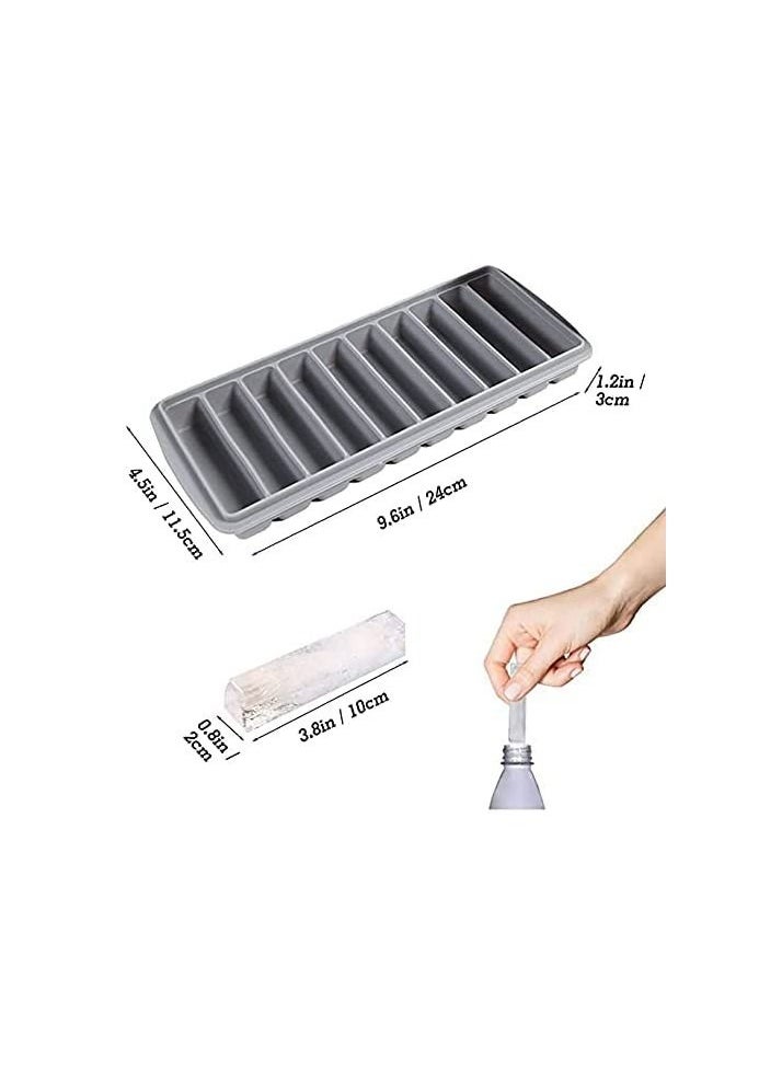 Excefore - Narrow Ice Stick Cube Trays, Long Ice Stick Tray Silicone with Lid, Rectangular Narrow Stick, Reusable, Flexible, Easy Release, Ideal for Sports and Water Bottles, Juice Bottles, Parties - Image 1