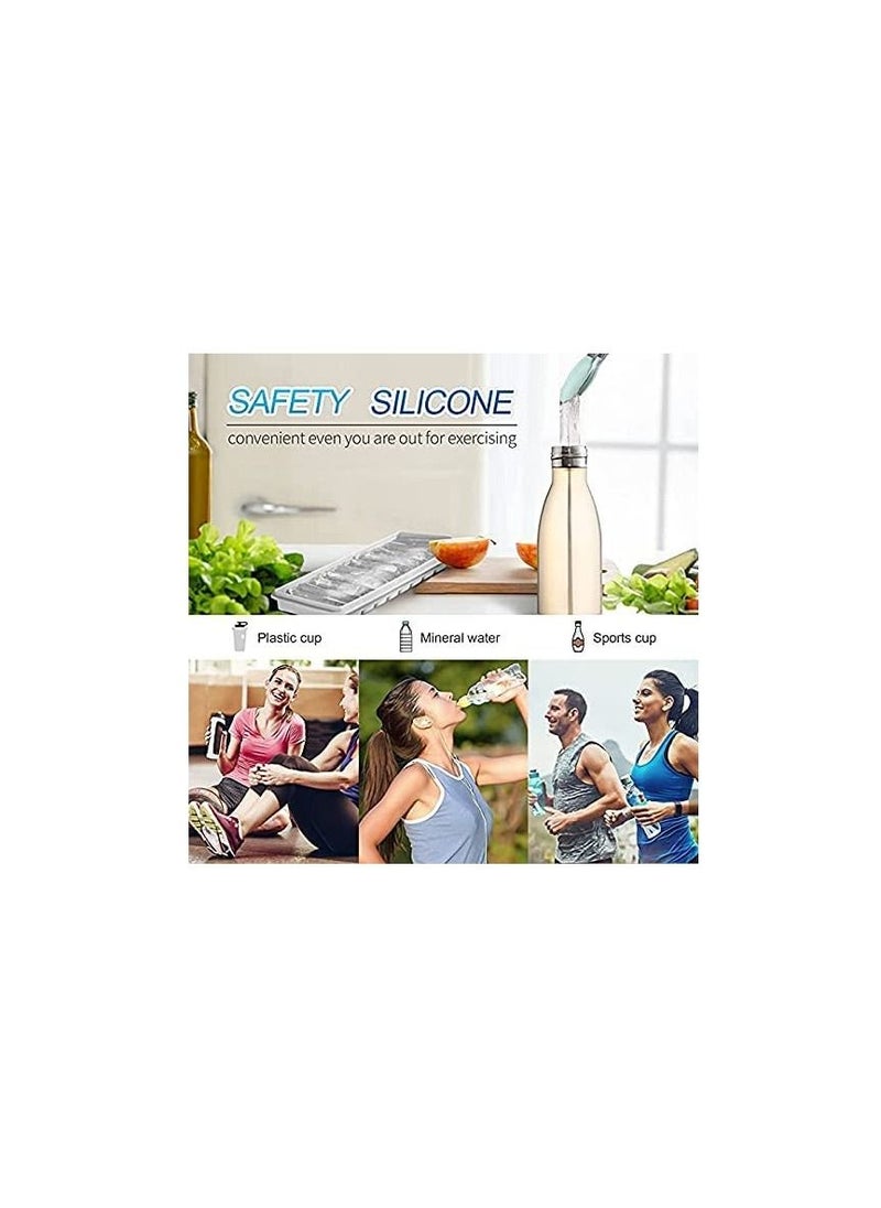 Excefore - Narrow Ice Stick Cube Trays, Long Ice Stick Tray Silicone with Lid, Rectangular Narrow Stick, Reusable, Flexible, Easy Release, Ideal for Sports and Water Bottles, Juice Bottles, Parties - Image 1