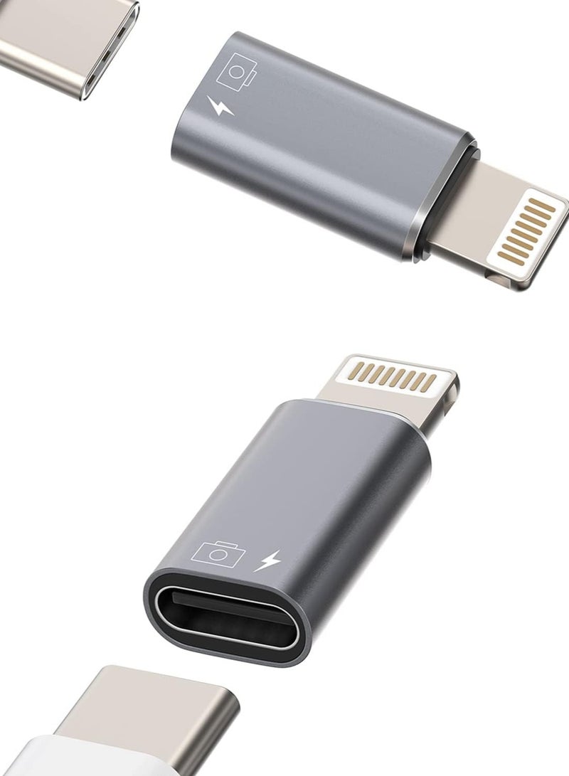 for iPhone OTG Adapter(2Pack)Headphone Dongle USB C Female to Lightning Male Charger Data Sync Converter for Apple 14 13 11 12 Pro Max Xr 8 7 Plus Type-c Port Camera Card Reader Flash Drive Connector - Image 1