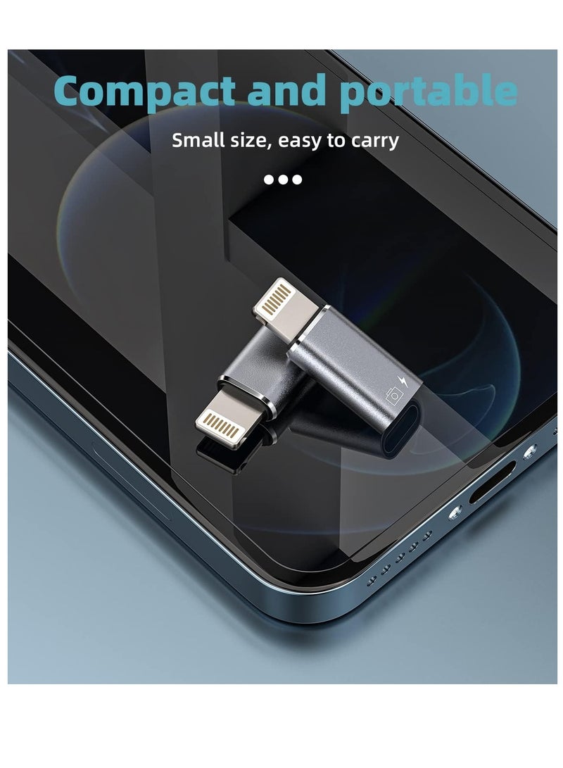 for iPhone OTG Adapter(2Pack)Headphone Dongle USB C Female to Lightning Male Charger Data Sync Converter for Apple 14 13 11 12 Pro Max Xr 8 7 Plus Type-c Port Camera Card Reader Flash Drive Connector - Image 3