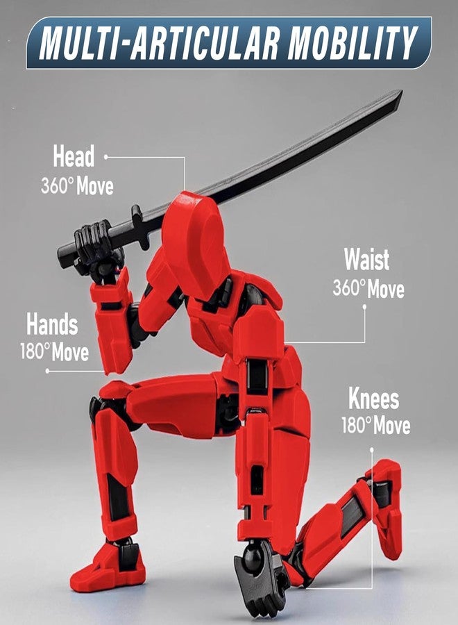 Homeaura Stick Titans T13 Action Figure Portable and Poseable Model Toy with High Degree of Freedom, Multi Articulated Mobile Robot Doll for Desktop Decoration (4 Colors: Red, Blue, Yellow, and White) - Image 3