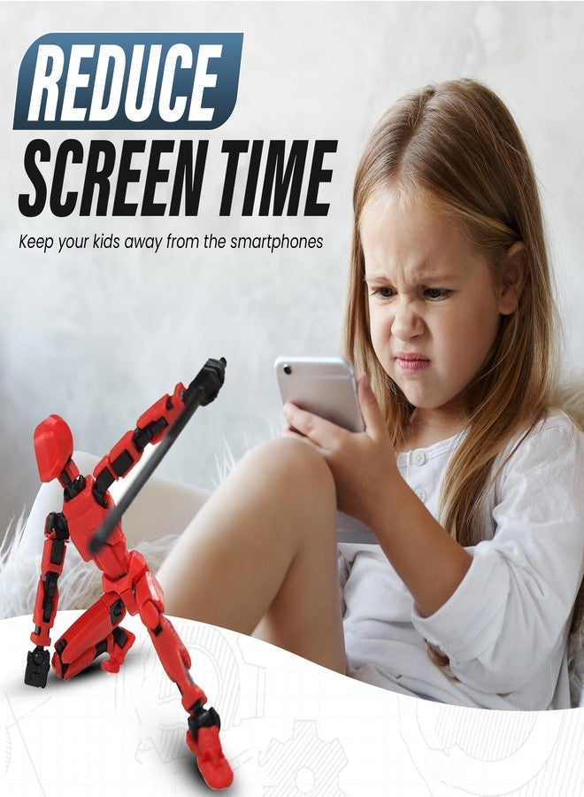 Homeaura Stick Titans T13 Action Figure Portable and Poseable Model Toy with High Degree of Freedom, Multi Articulated Mobile Robot Doll for Desktop Decoration (4 Colors: Red, Blue, Yellow, and White) - Image 5