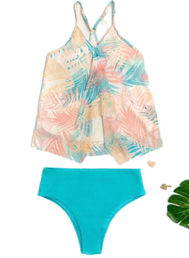 Loquat 2 Piece Boxer Swimsuit Beach Bikini Multicolour  - Image 1