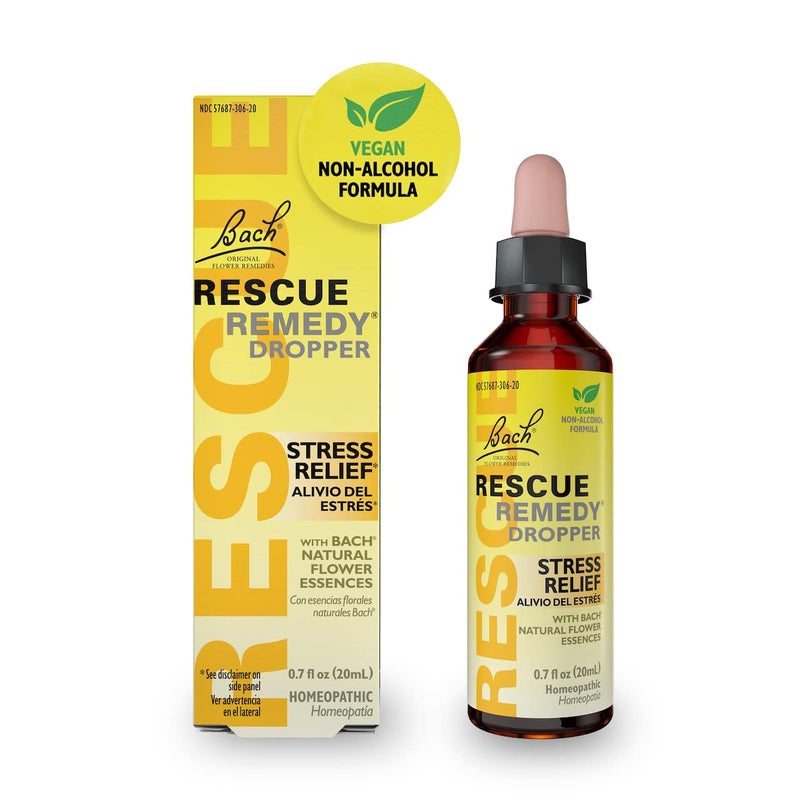 RESCUE Bach Remedy Dropper 20mL, Natural Stress Relief, Homeopathic Flower Essence, Vegan, Gluten & Sugar-Free, Non-Habit Forming (Non-Alcohol Formula) - Image 1