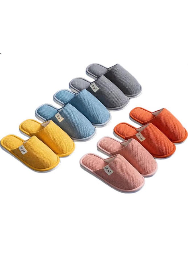 GUOLUOFEI Spring, Autumn And Winter Slippers For Men And Women, Indoor Home Slippers, Cotton Slippers, Gray, Size 40-41 - Image 2