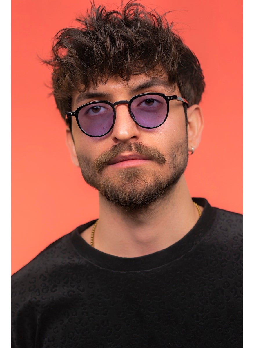Focus On Wilson Black Purple Unisex Sunglasses  - Image 1