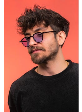 Focus On Wilson Black Purple Unisex Sunglasses  - Image 3