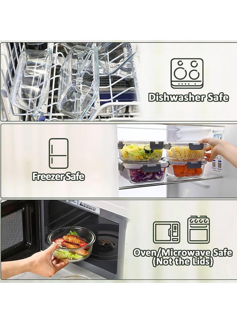 HOPHOP Premium 30-Piece Glass Food Storage Containers Set - Upgraded Snap Locking Lids  - Image 5