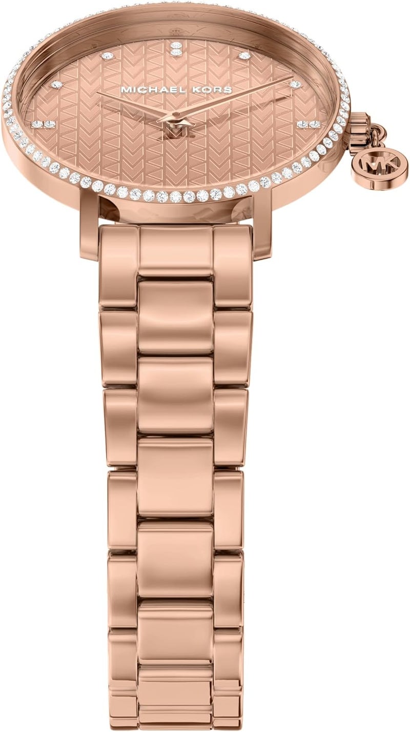 مايكل كورس Women Michael Kors Women's Pyper Two-Hand Rose Gold-Tone Stainless Steel Watch - Image 5