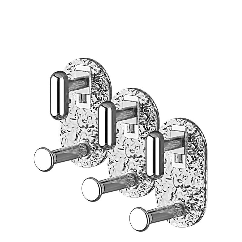 SOLARAE 3 Pieces Acrylic Adhesive Hooks Wash Basin Hooks Stick on Wall Hooks Towel Hooks Hangers Holders for Hanging Clothes Towel Key Bathroom Bedroom Kitchen - Image 1