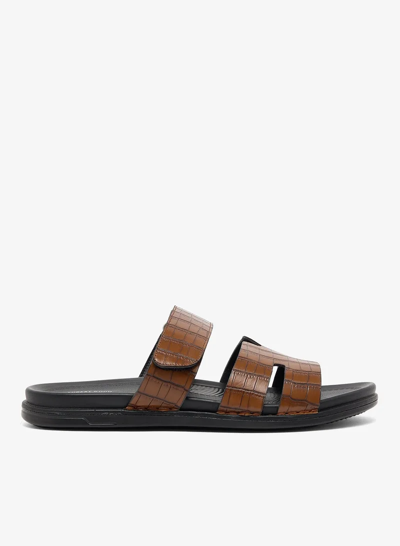Comfort Footbed Croc Emboss Slider Sandals
