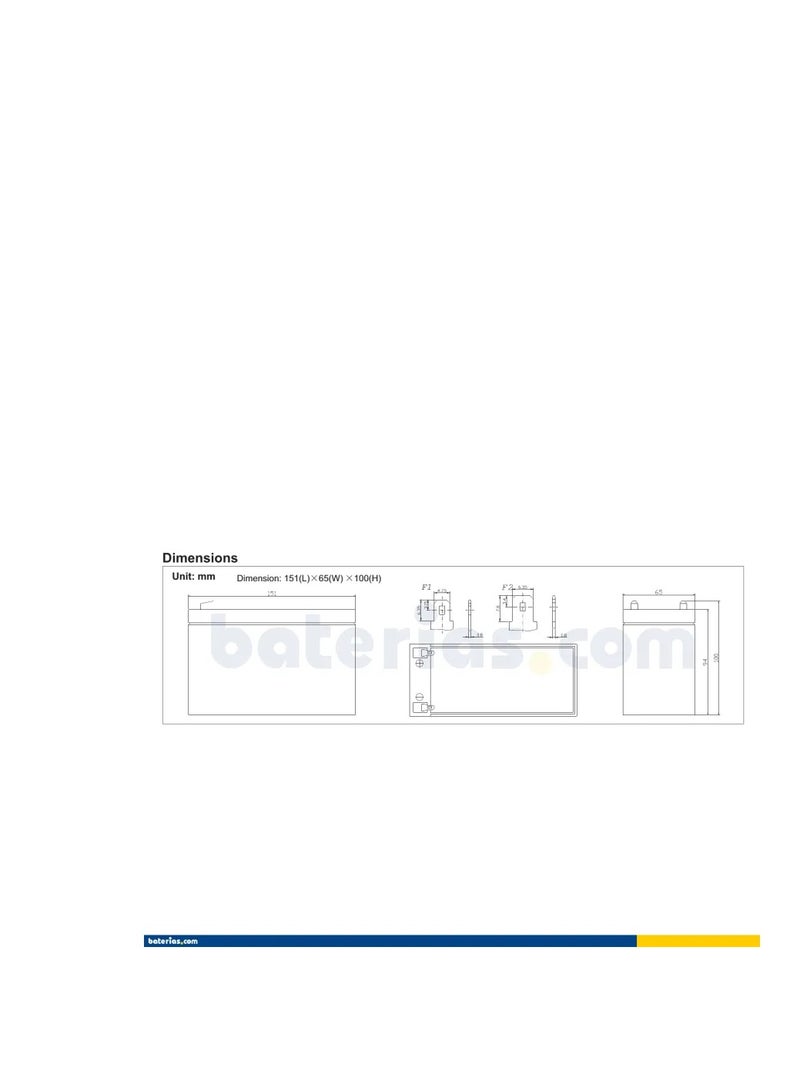 Ritar Lead Acid Battery, RT1270, 12V, 7 Ah - Image 3