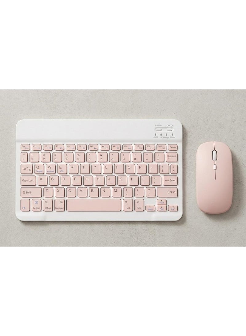 Wireless Keyboard and Mouse Combo - Slim, Rechargeable, Bluetooth & 2.4GHz - Ultra Slim Keyboard with Mouse for Laptops, Tablets, PCs, and MacBooks (Pink) - Image 2