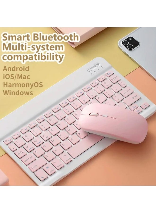Wireless Keyboard and Mouse Combo - Slim, Rechargeable, Bluetooth & 2.4GHz - Ultra Slim Keyboard with Mouse for Laptops, Tablets, PCs, and MacBooks (Pink) - Image 5