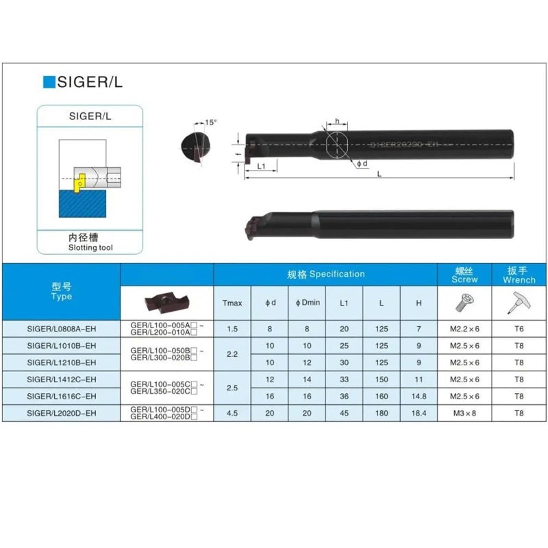 SIGER0606A EH Small Bore Turning Tool Handle Boring Bar For Lathe Machine - Image 3