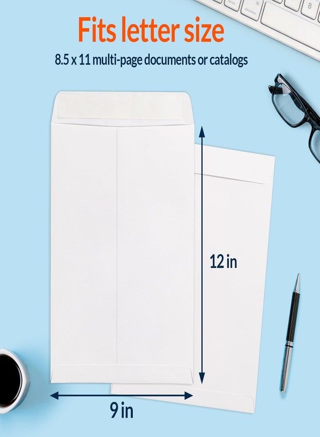 SUNEE Envelopes 9x12, Self Seal Catalog Mailing Envelopes 9x12, 28LB White Kraft Paper Large Document Envelopes for Office Business Shipping, 100 Pack - Image 4