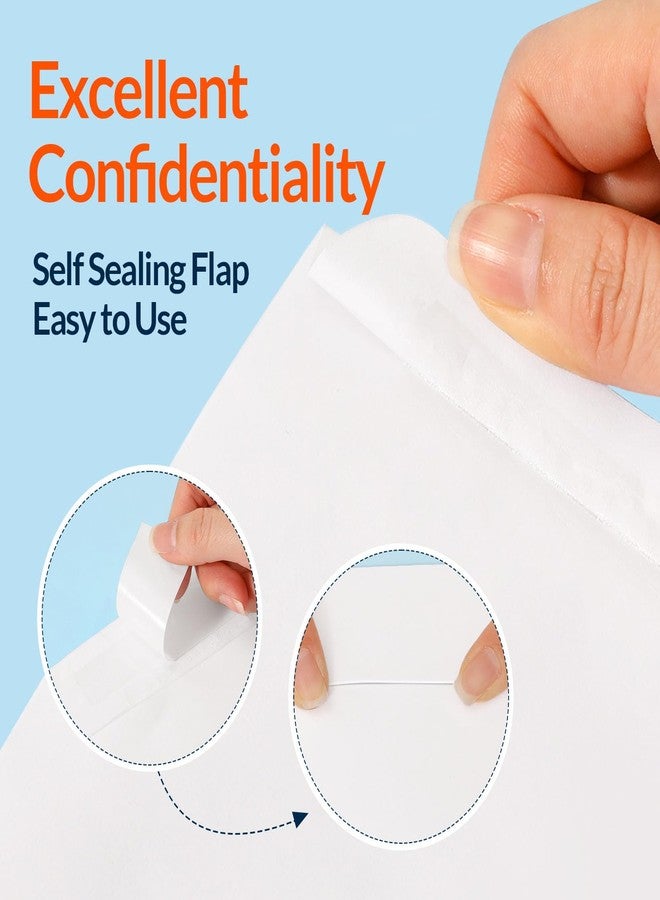 SUNEE Envelopes 9x12, Self Seal Catalog Mailing Envelopes 9x12, 28LB White Kraft Paper Large Document Envelopes for Office Business Shipping, 100 Pack - Image 2
