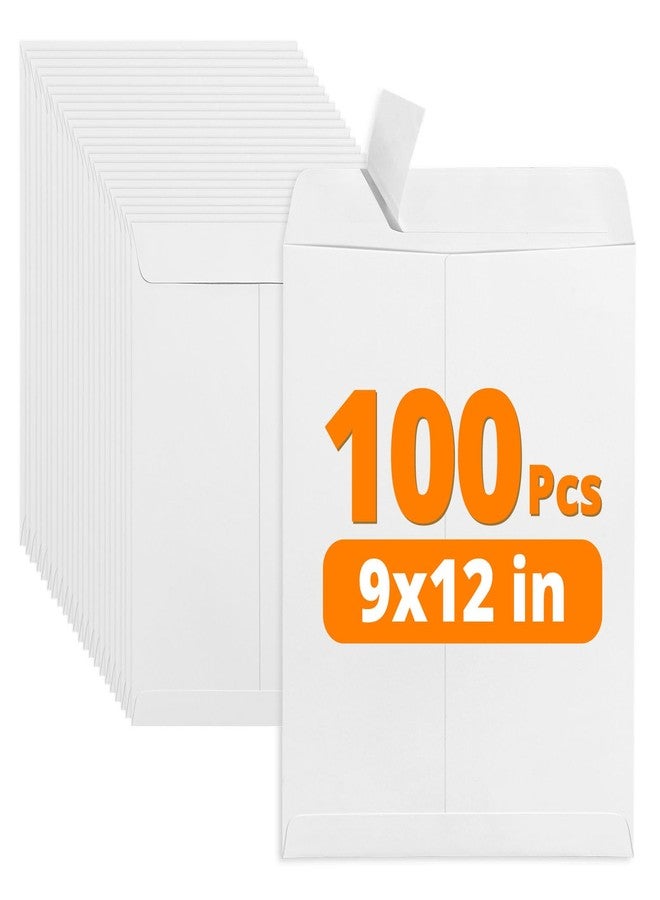 SUNEE Envelopes 9x12, Self Seal Catalog Mailing Envelopes 9x12, 28LB White Kraft Paper Large Document Envelopes for Office Business Shipping, 100 Pack - Image 1