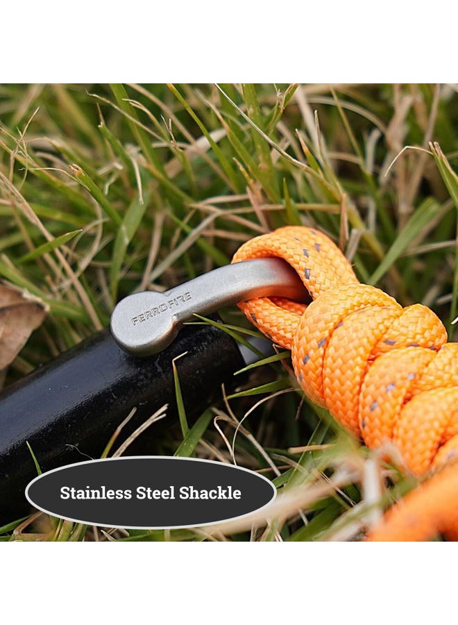 FERROFIRE FS916 Super-Duty Ferro Rod Fire Starter with 9/16 Inch x 4 Inch Ferrocerium Rod Magnesium Flint and Steel Superb Large Ferro Rod Striker 550 Paracord Lanyard Handle for Camping Emergency - Image 5