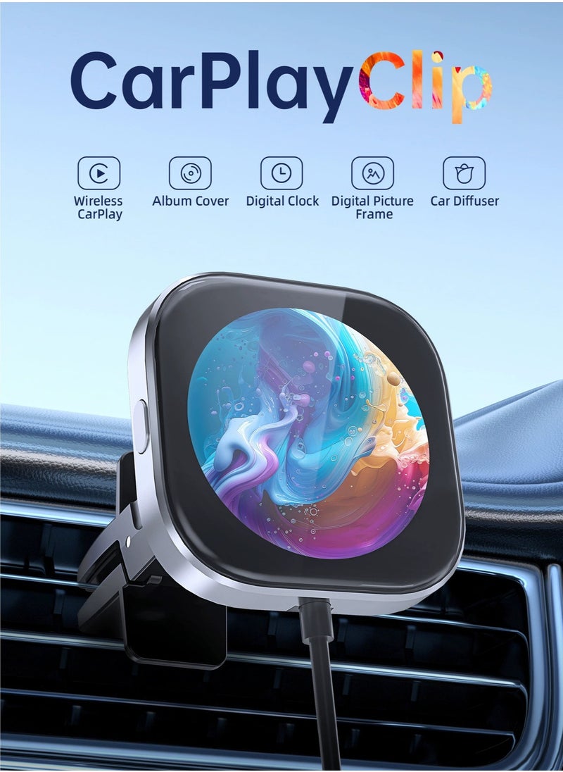 Ottocast Wireless CarPlay Adapter with 1.6-Inch Screen, Wired to Wireless CarPlay Converter Compatible with Android & iOS, Multifunctional Display for Car Frame & Music Cover, Stable and Easy Connection, Fits 99% of Cars ﻿ ﻿  - Image 2