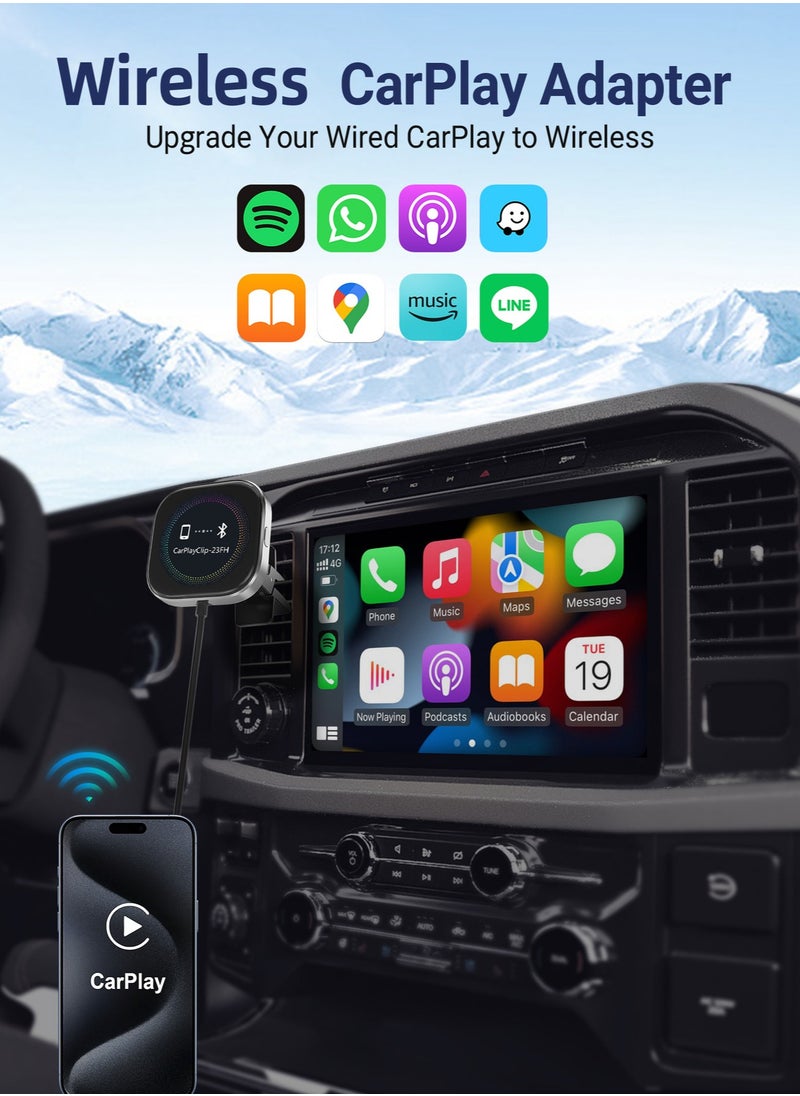 Ottocast - Wireless CarPlay Adapter with 1.6-Inch Screen, Wired to Wireless CarPlay Converter Compatible with Android & iOS, Multifunctional Display for Car Frame & Music Cover, Stable and Easy Connection, Fits 99% of Cars ﻿ ﻿ - Image 1