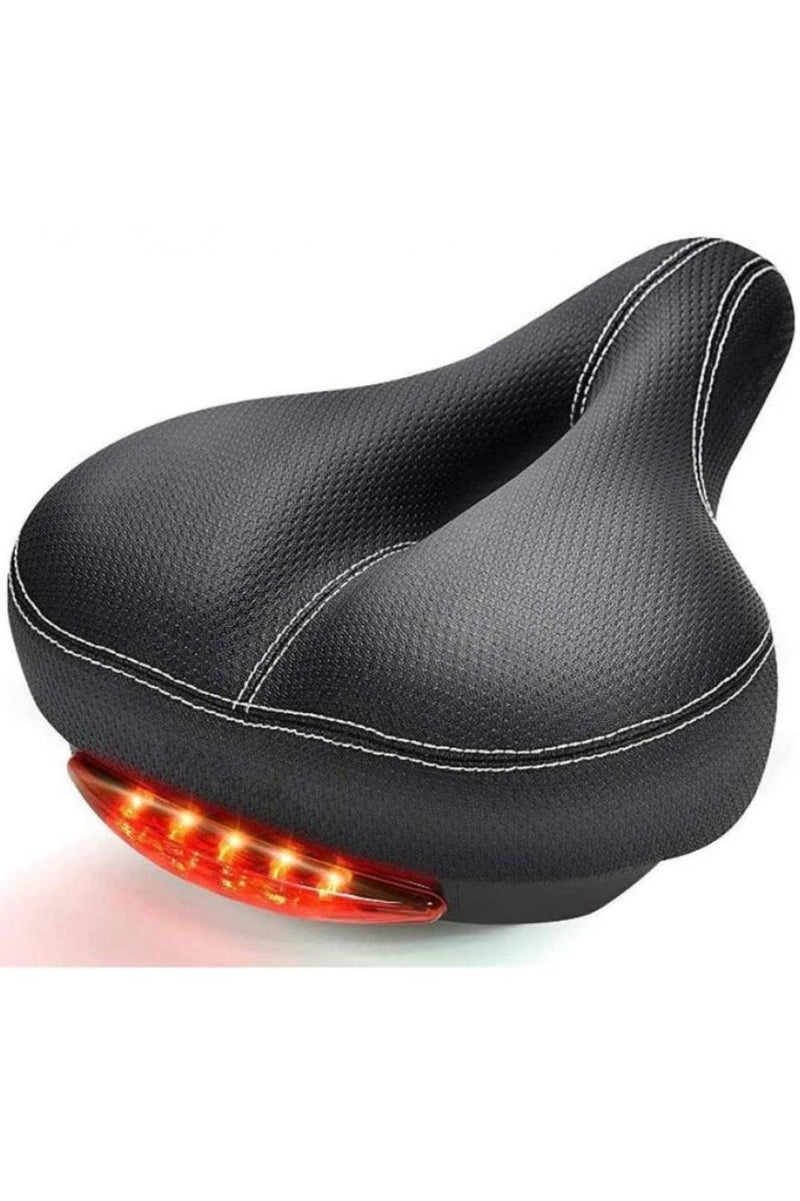 Alissa Comfort Bike Seat with Rear LED Light | Waterproof, Breathable, Dual-Spring Shock Absorption – Universal Fit Bicycle Saddle for Men & Women  - Image 1