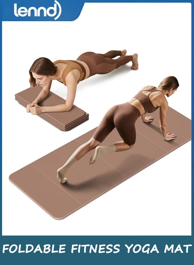 LENND Foldable Fitness Yoga Mat | 2/5" (10MM) Extra Thick |  Non-Slip TPE | 190cm*66cm Extra Long-Wide | Portable & Easy Store | for Yoga, Pilates, Home Gym & Full-Body Workouts - Image 1