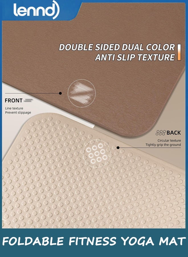 LENND Foldable Fitness Yoga Mat | 2/5" (10MM) Extra Thick |  Non-Slip TPE | 190cm*66cm Extra Long-Wide | Portable & Easy Store | for Yoga, Pilates, Home Gym & Full-Body Workouts - Image 3