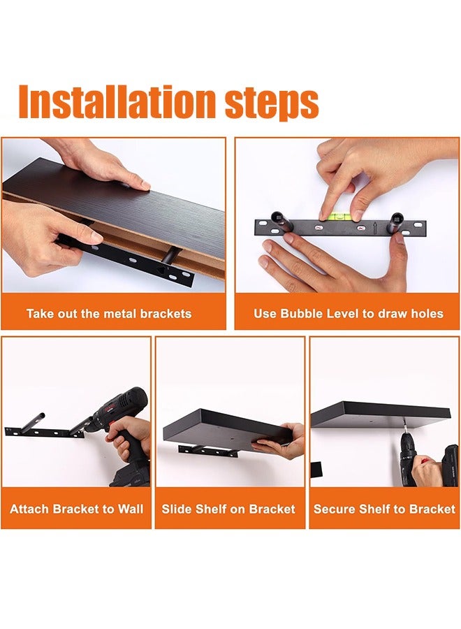 كوزينيست ٤ قطع رفوف حائط عائمة بلون البني الخشبي الطبيعي، رف تخزين جداري كبير وعميق وقوي مناسب لغرف النوم، الحمام، غرفة الغسيل، المطبخ، غرفة المعيشة وخزانة الملابس. - Image 4