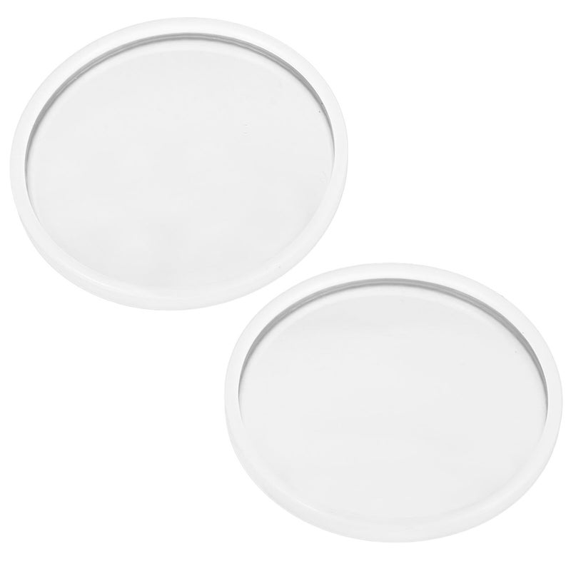 White Frame Convex Blind Spot Mirror Adhesive Mount for Truck SUV Enhanced Safety Driving - Image 2