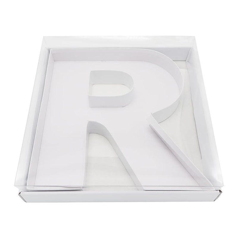 WENPACK WENPACK 125 Cardboard Letter Shaped Mache Decorative Strawberries Fillable Sweets Candy Box with Clear Lid White R 