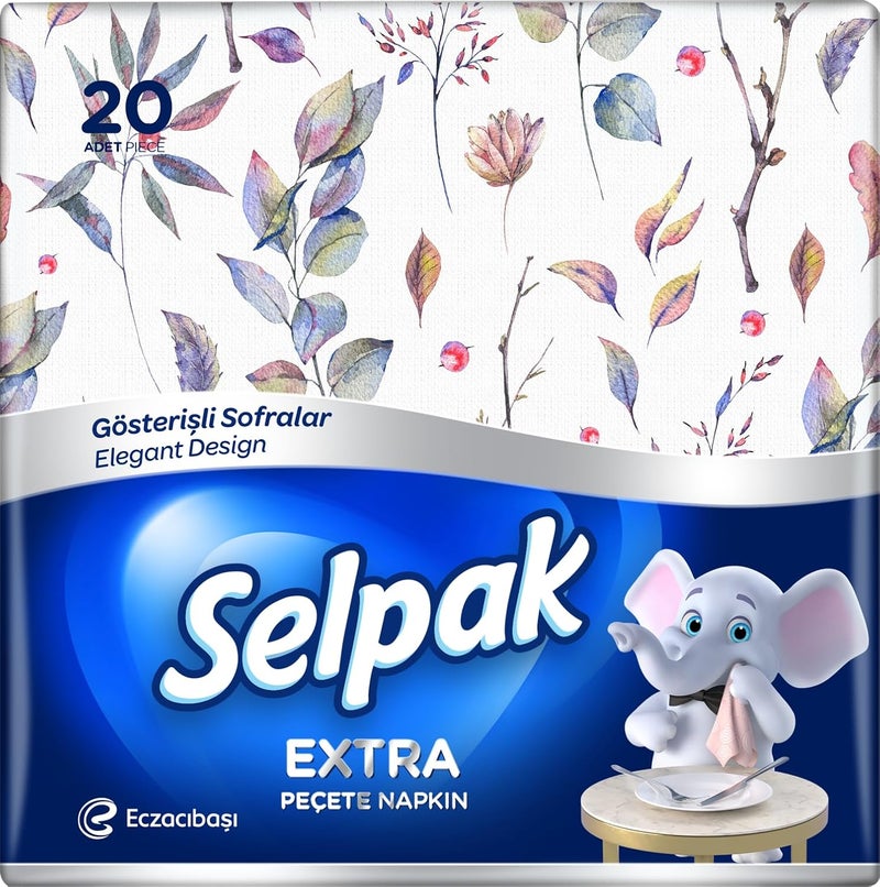 Selpak Extra Printed Napkins 3ply 20s Combo Pack of 4 Assorted Prints - Image 4
