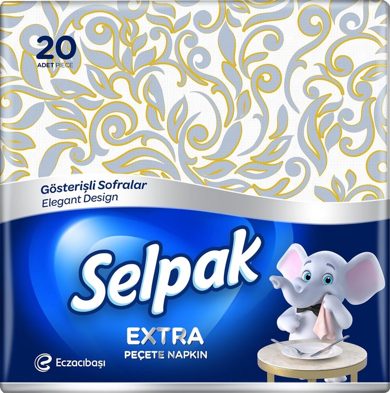Selpak Extra Printed Napkins 3ply 20s Combo Pack of 4 Assorted Prints - Image 3