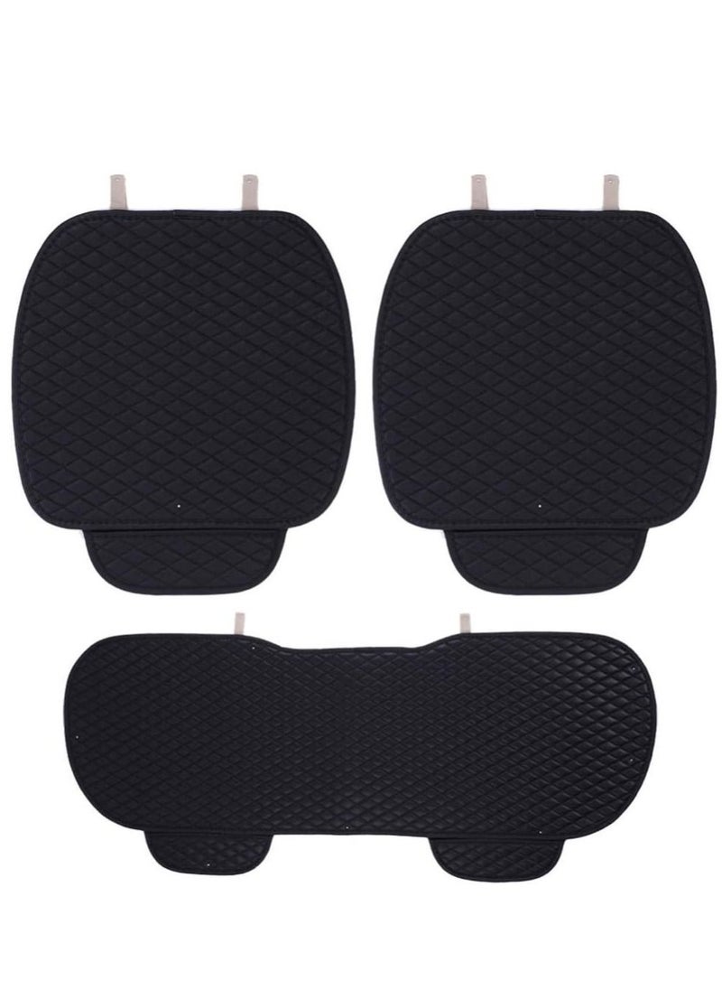 Womdee 3 PCS/SET Universal Leather Car Seat Cover 2pcs Front Seat Covers and 1pcs Backseat Seat Cover  - Image 4