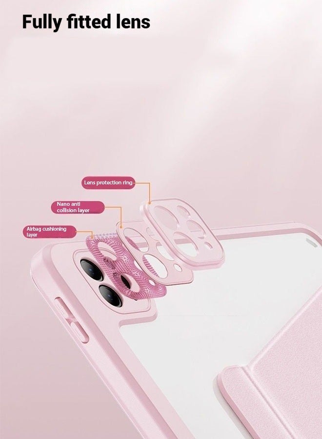 Case for HWAWEI Matepad Se 11 With Pen Slot/Tablet 360° Rotating Protective Case/Auto Sleep/Wake Slim Stand/Transparent Tpu Protective Case/Free AED29 Anti-Glare Protective Film/Felt Tablet Pouch- Pink - Image 5