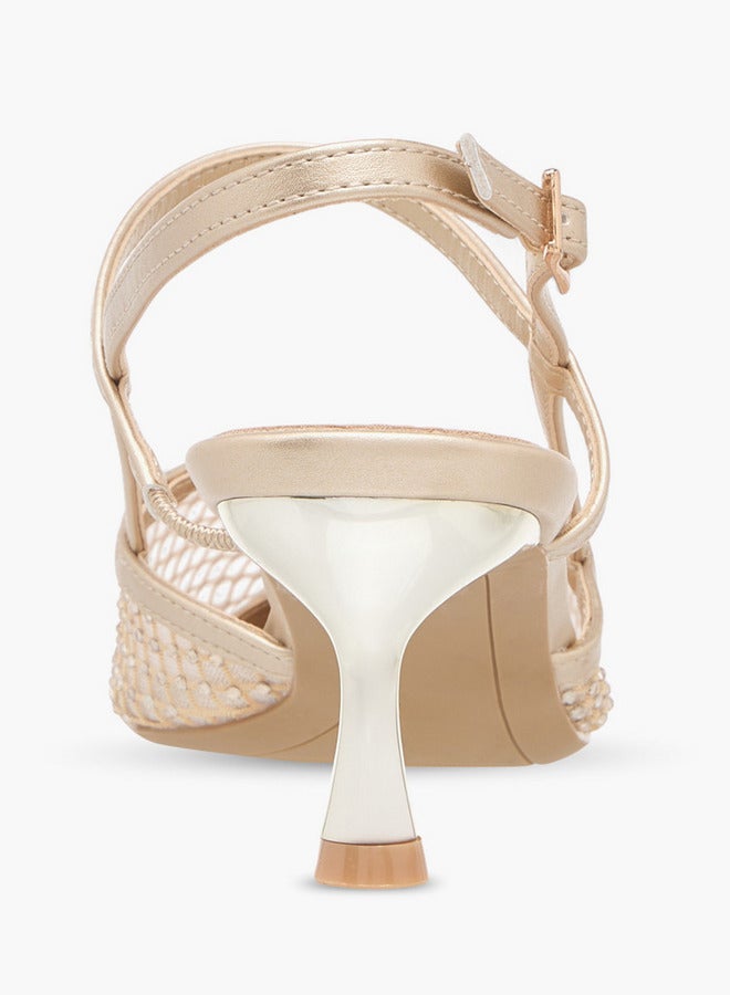 Flora Bella By Shoexpress Embellished Pointed Toe Shoes with Buckle Closure and Stiletto Heels  - Image 5
