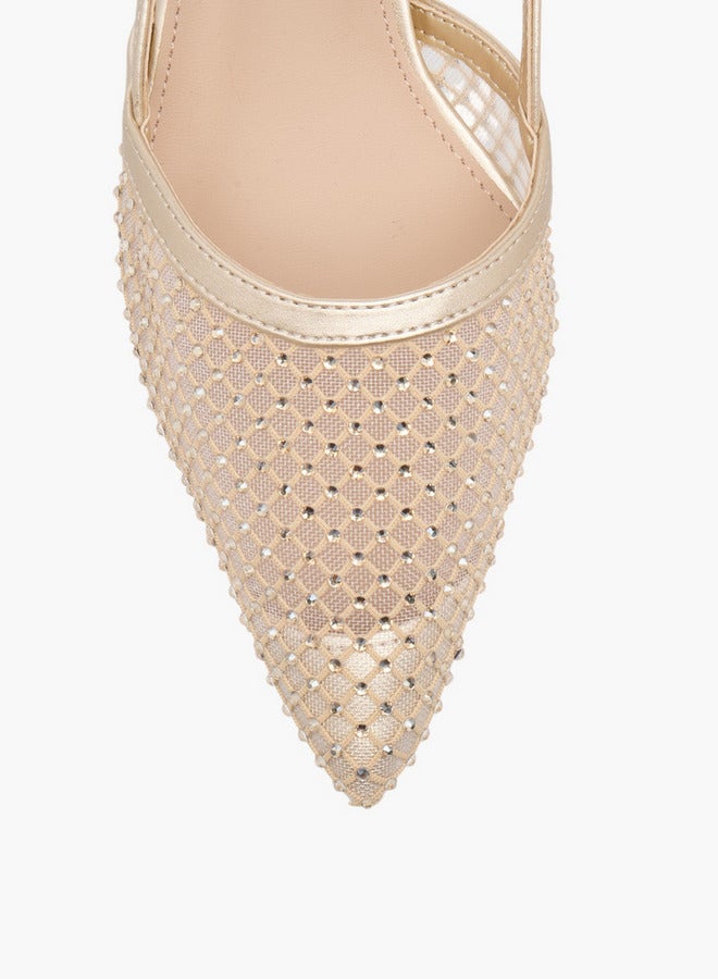 Flora Bella By Shoexpress Embellished Pointed Toe Shoes with Buckle Closure and Stiletto Heels  - Image 4