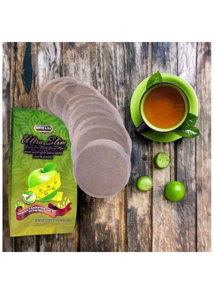 HEMAN - Hemani Ultra Slim Green Tea Green Apple 10 Bags - Image 1
