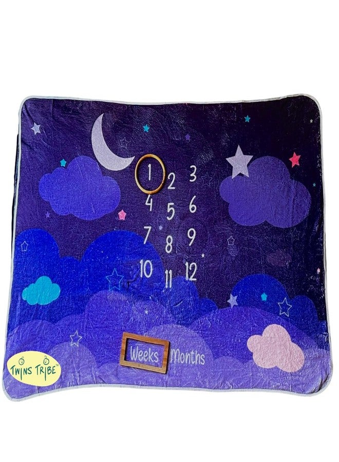 TwinsTribe Milestone Blankets for Twins: The Night Sky | Gift Idea for Newborn Twins | Attractive Gift Box | Perfect for Capturing Memories - Image 1