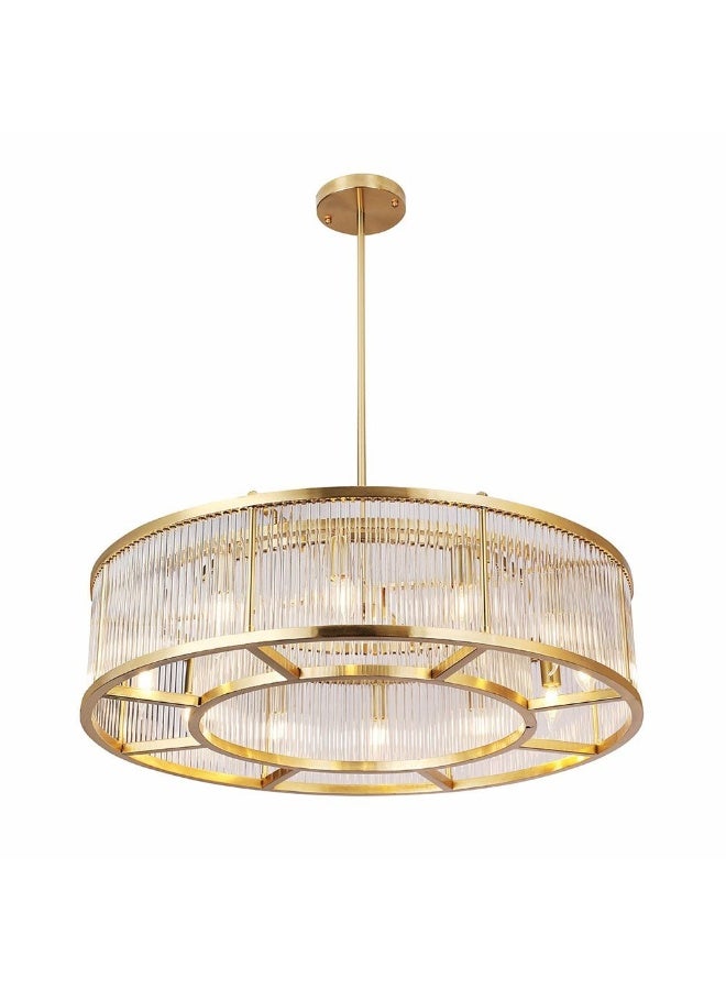 DANUBE HOME Camilia Chandelier Metal Plated+Glass D80Xh22Xh100 E14 Copper  - Image 1