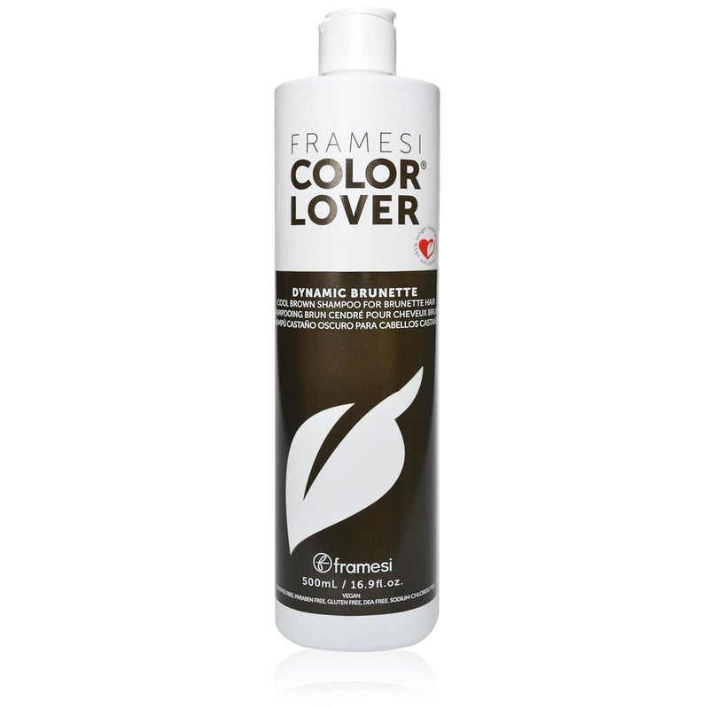 FRAMESI Brunette Hair Care | Color Lover Dynamic Brunette Shampoo, 16.9 fl oz, Sulfate Free Shampoo | Framcolor Extra Charge Chocolate, 4.2 fl oz, Color Refreshing Hair Treatment